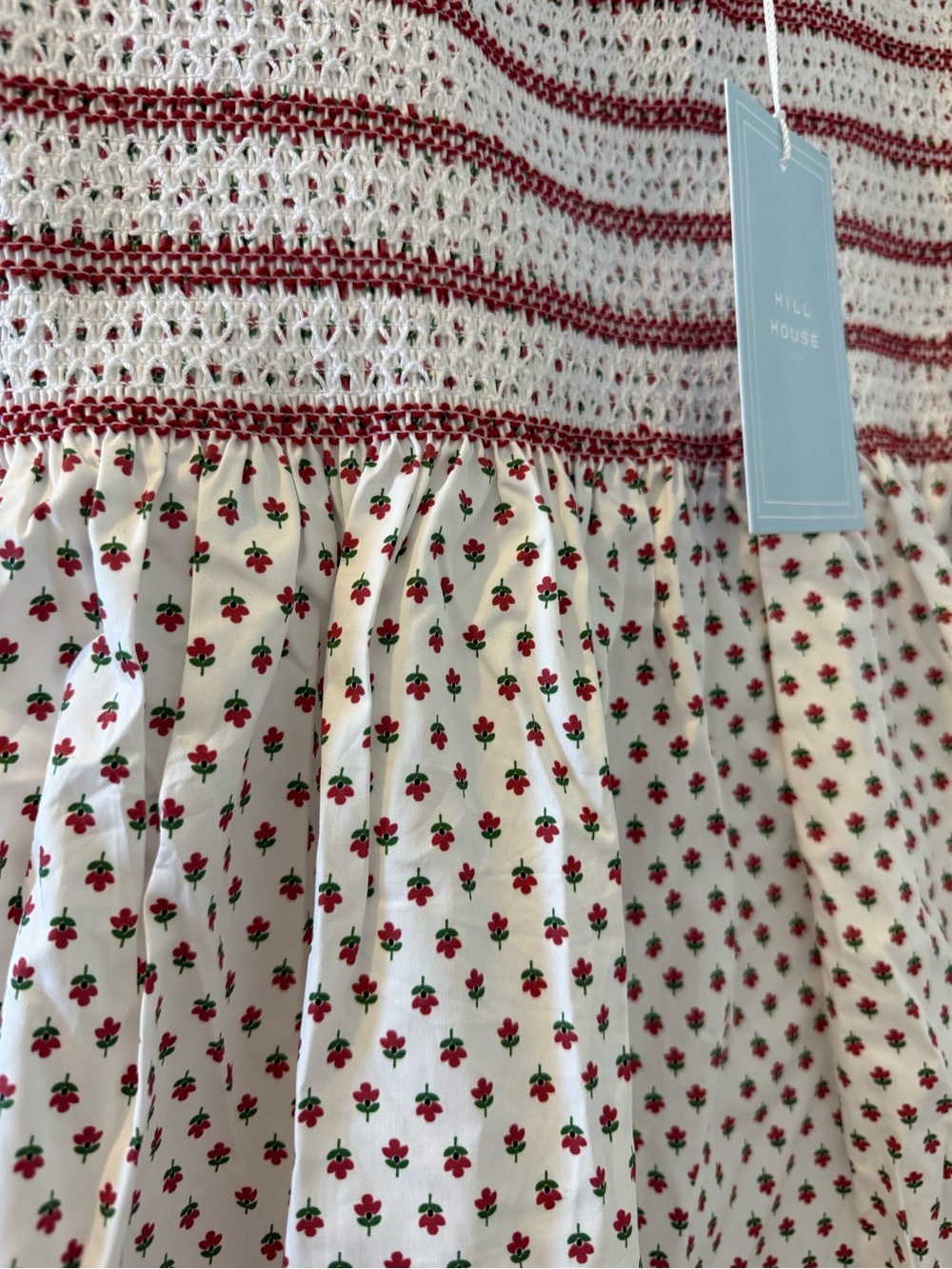 Hill House Home The Ellie Nap Dress - White Poppy Half Drop size M - Picture 4 of 6
